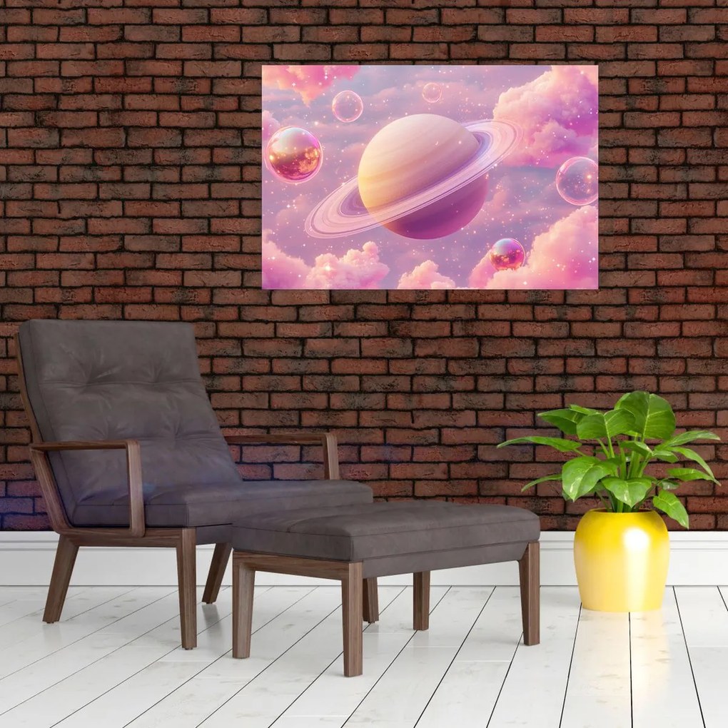 Obraz - Ružová planéta (90x60 cm)