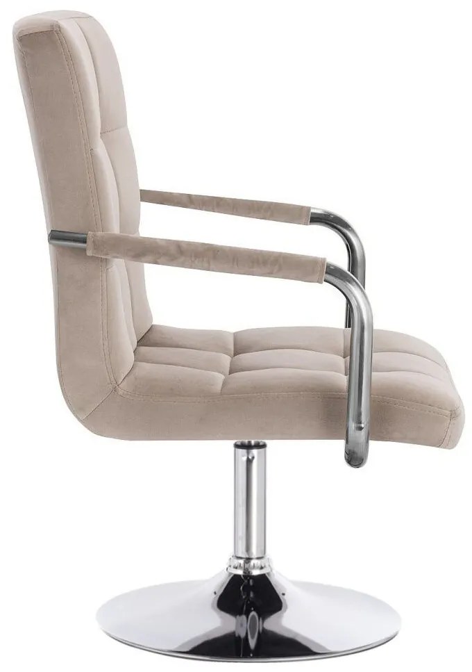 LuxuryForm DESIGN Stolička VERONA VELUR na striebornom tanieri - latte
