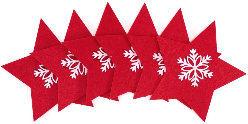 Vianočný obal na príbor Red Star 6 ks červený
