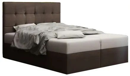 Manželská posteľ  Boxspring 140 cm Duel 2 (tmavohnedá) (s matracom a úložným priestorom). Akcia -20%. Vlastná spoľahlivá doprava až k Vám domov. 1046451