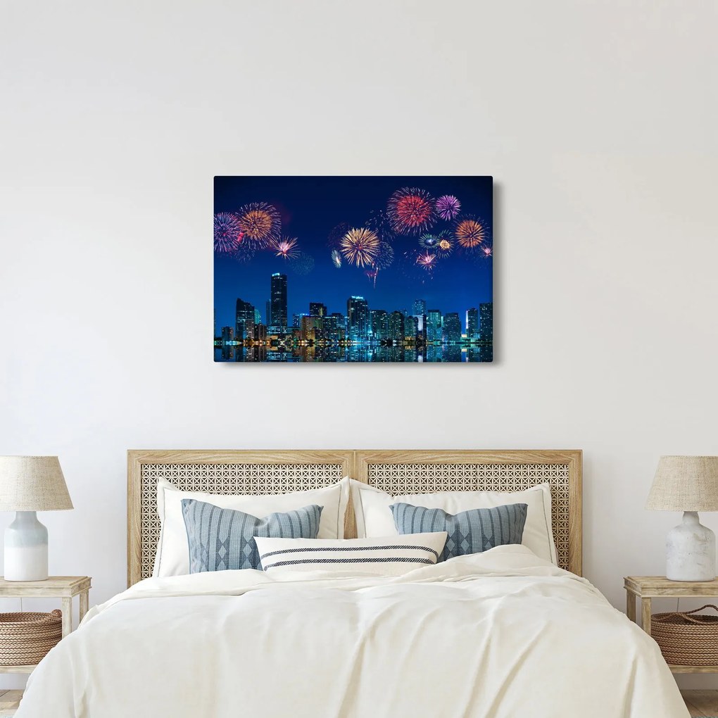 Obraz - Ohňostroj v Miami (90x60 cm)