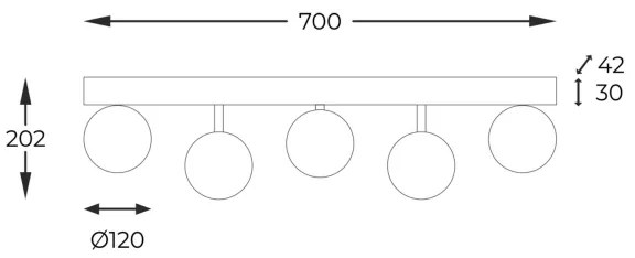 Zuma Line 5643 - Prisadený luster ALI 5xG9/40W/230V