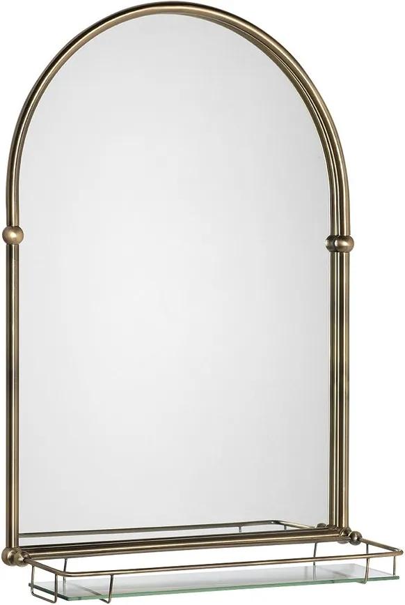 SAPHO - TIGA zrcadlo 48x67cm, skleněná polička, bronz (HZ206)