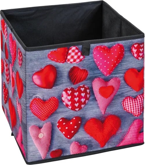 Úložný box Heart 2, motív srdce so vzorom