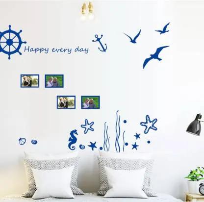 Veselá Stena Samolepka na stenu na stenu Modré spomienky