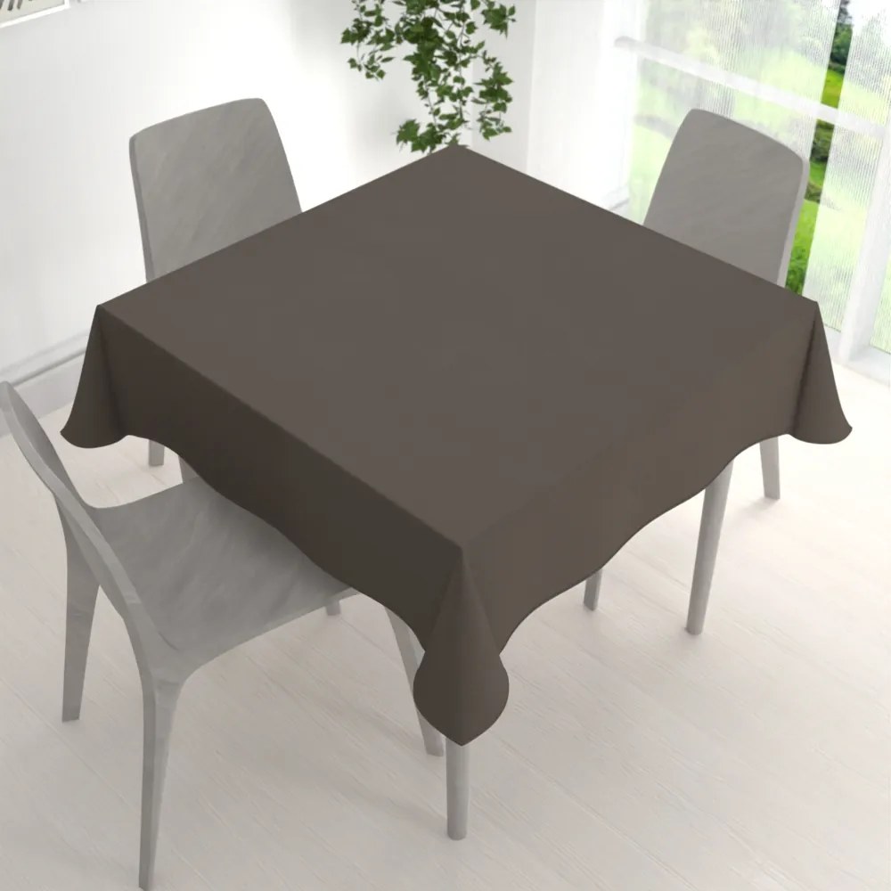 Biante Veľký dekoračný štvorcový obrus BKU-113 Hnedosivý 240x240 cm
