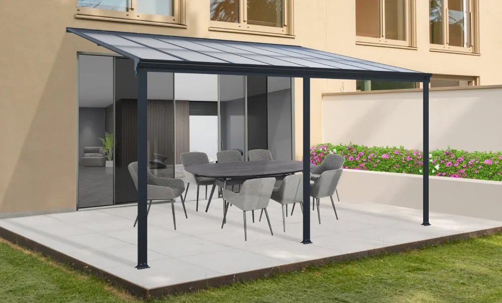 Hliníková pergola BestBerg PZ-15A / 15 m² / šedá