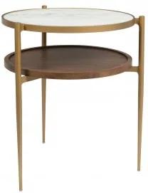 Odkládací stolek BELLA DUTCHBONE Ø 45 cm, ořech a keramika Dutchbone 2300172