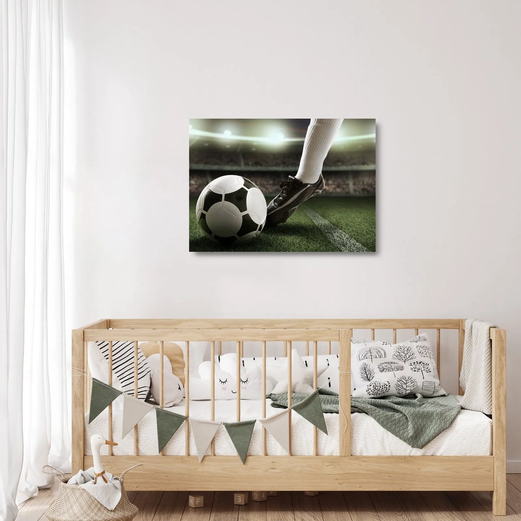 Sklenený obraz - Futbalová lopta (70x50 cm)