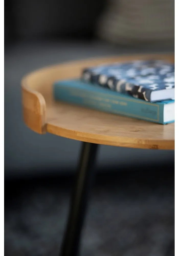Bambusový okrúhly odkladací stolík ø 40 cm Loft – Wenko