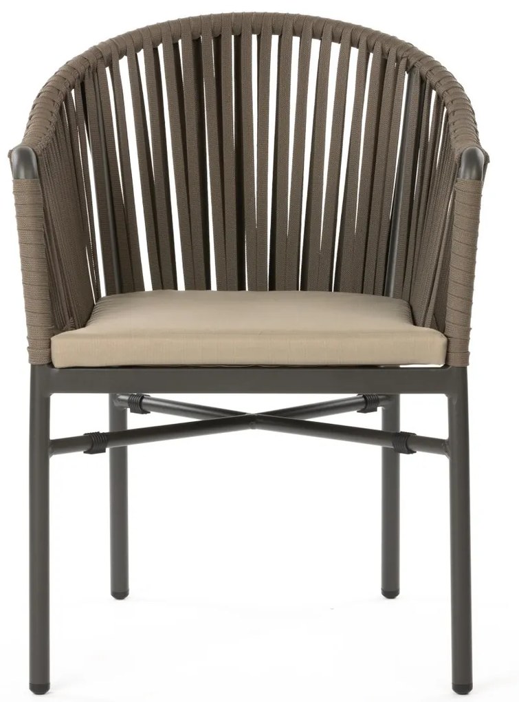MOHITO záhradná stolička s podrúčkami grey