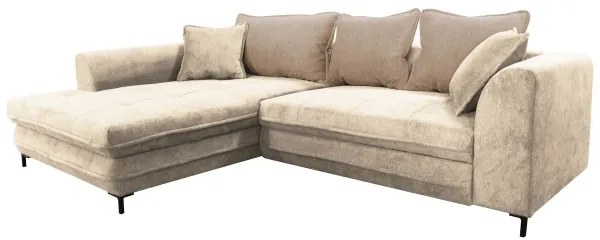 Rozkladacia rohová sedacia súprava s úložným priestorom do L LAGOA ľavá béžová/hnedá