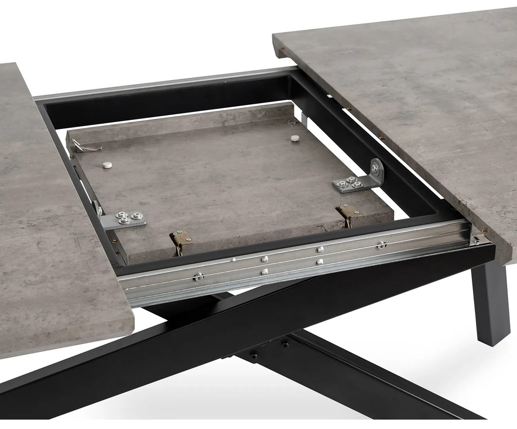 JAKS Rozkladací stôl Hamilton 160-200 cm sivý betón