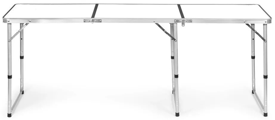 Skladací cateringový stôl 180 x 60 cm biely 3-časťový