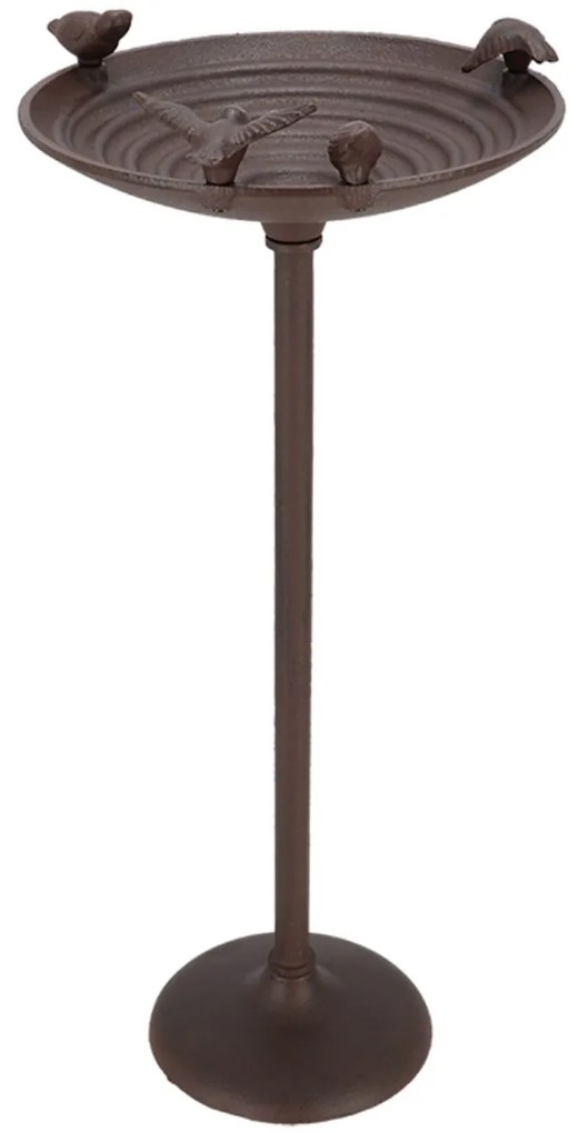 Napájadlo pre vtáky na nohe Stripe, 60x27 cm, liatina, hnedá