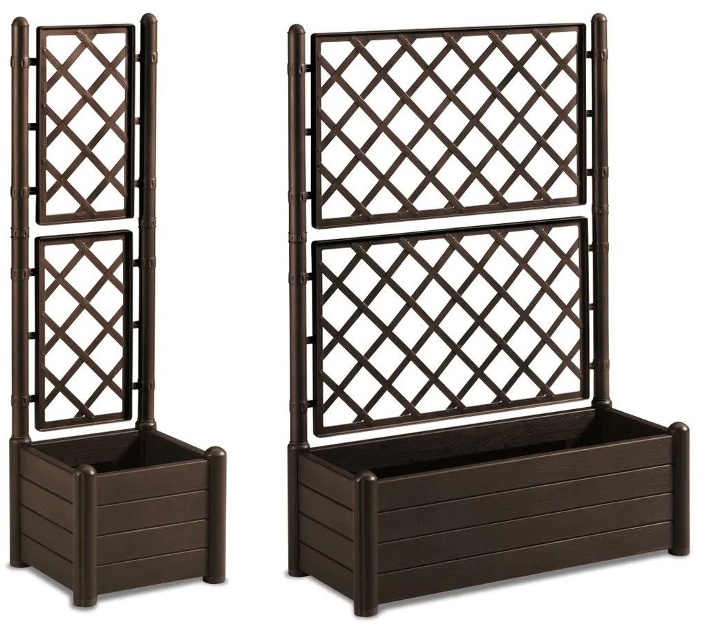 STEFANPLAST Truhlík 30 l s trelážou/mriežkou, hnedý