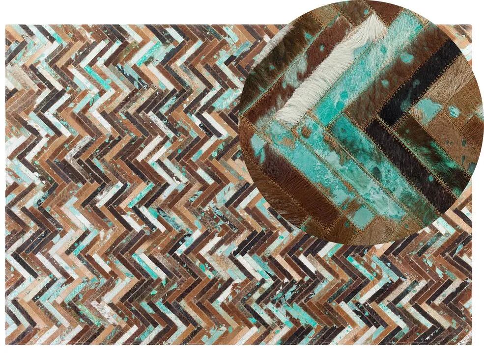 Kožený koberec 140 x 200 cm viacfarebný AMASYA Beliani