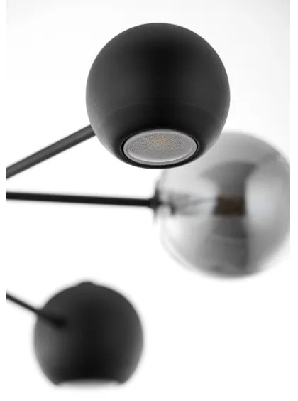 Jupiter 1974 - Luster na tyči MOKA 3xGU10/10W/230V + 3xG9/10W/230V čierna/chróm