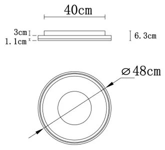 Globo 48558-48 - LED stmievateľné stropné svietidlo EILA LED/48W/230V pr.48 cm +