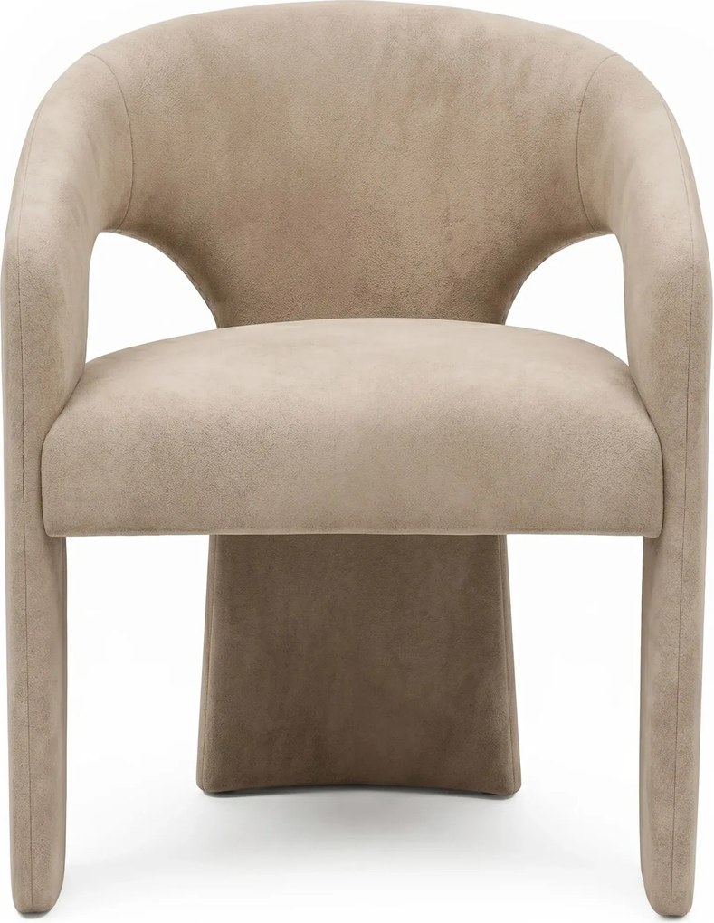 Designové čalouněné jídelní křeslo Nuria světle hnědé