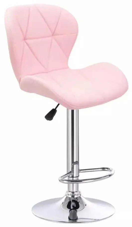 LuxuryForm DESIGN Barová stolička LIVIO na striebornom tanieri - ružová