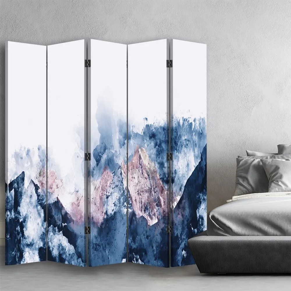 Gario Paraván Zasnežené vrcholy v oblakoch Rozmery: 180 x 170 cm, Prevedenie: Klasický paraván