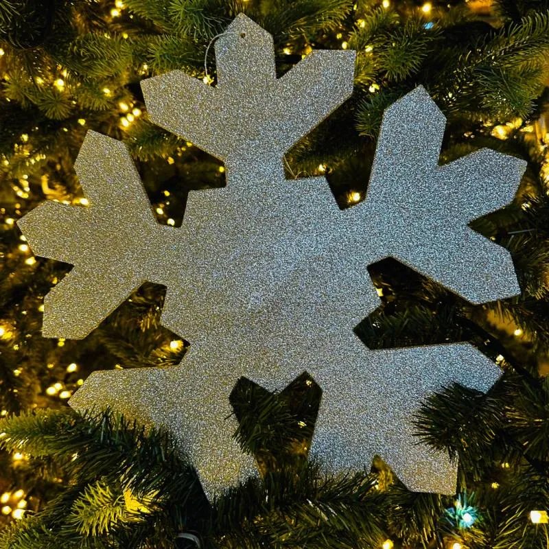 DECOLED Snehová vločka I, priemer 40 cm, strieborná