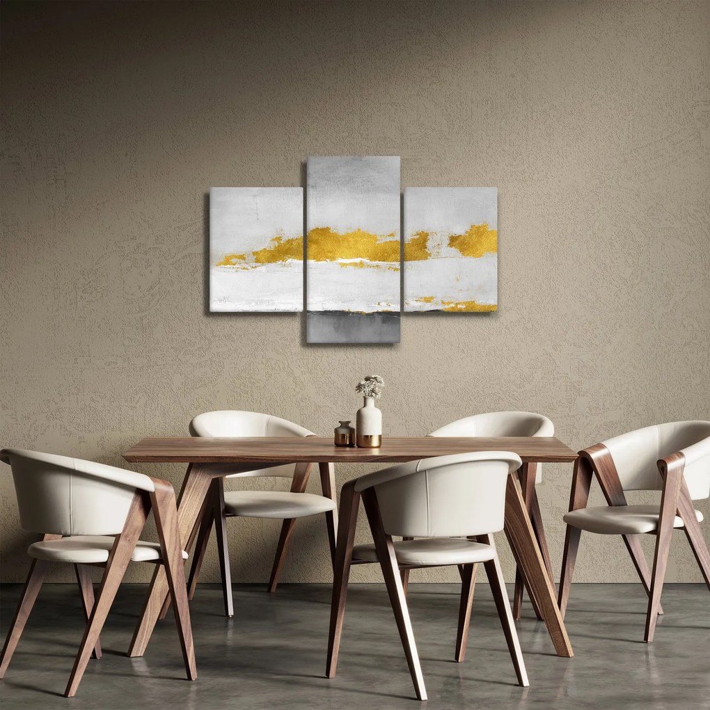 Obraz - Zlaté a šedé ťahy (90x60 cm)