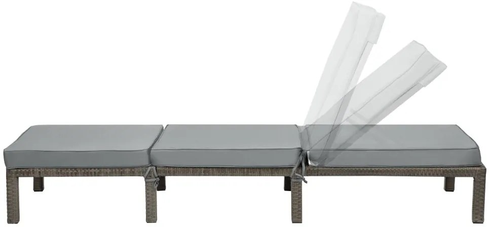 Polohovateľné ratanové lehátko BestBerg BBRF-1140G / sivá