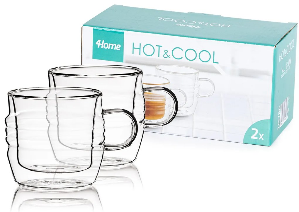 4Home Termo pohár Stripe Hot&Cool 250 ml, 2 ks