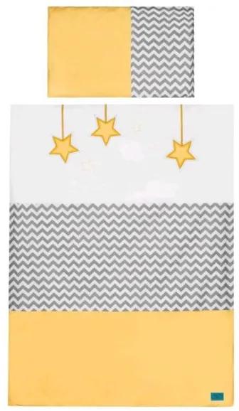 BELISIMA 6-dielne posteľné obliečky Belisima Hviezdička 100x135 žlté