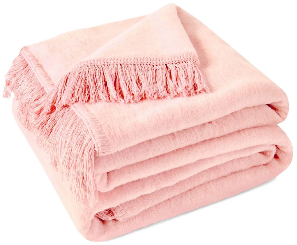 BAVLNENÁ DEKA COTTON CLOUD 150X200 CM STARORUŽOVÁ