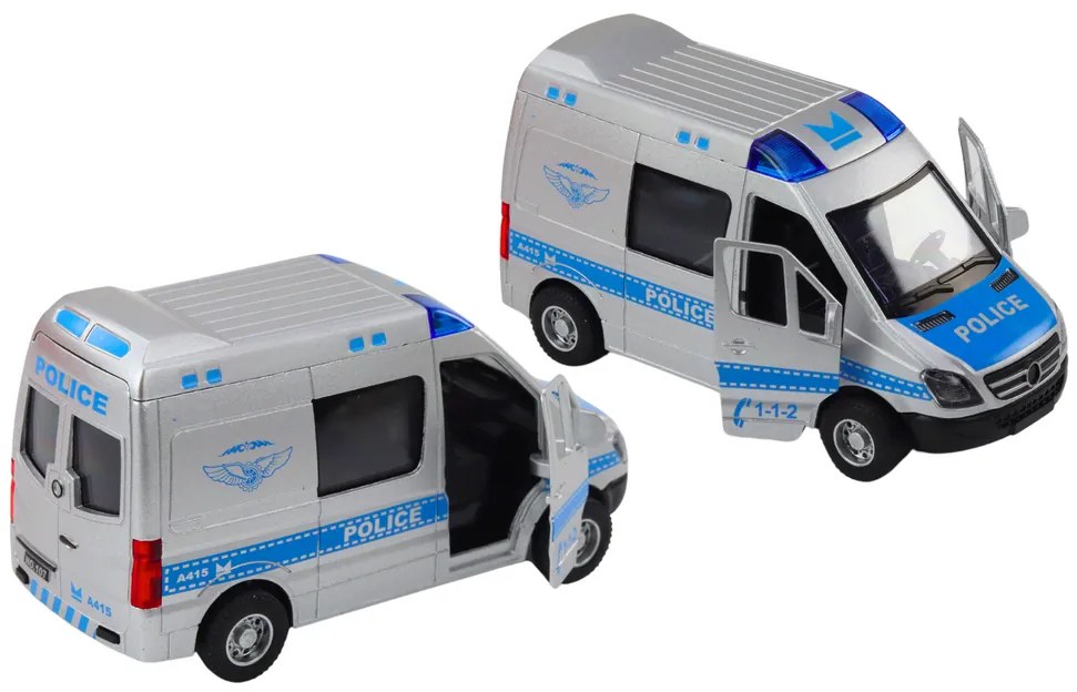 LEAN TOYS Policajné auto 1:32, kovové, svetlá, zvuky