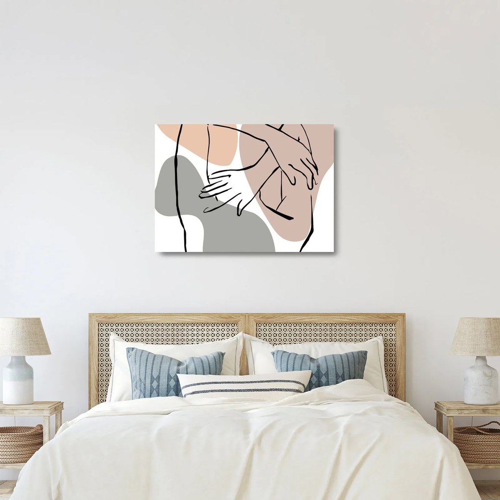 Sklenený obraz - Woman body line art N⁰2 (70x50 cm)
