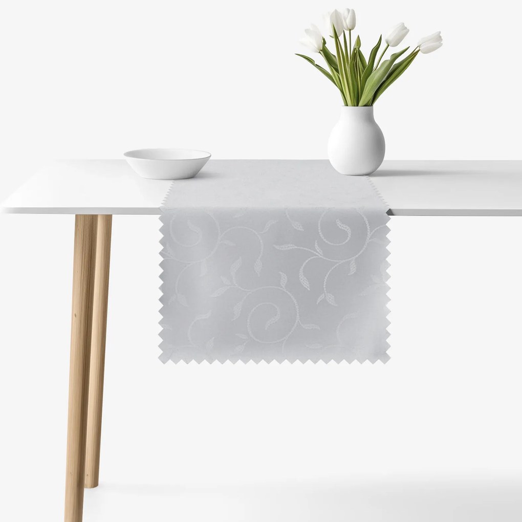 Goldea sviatočný behúň na stôl teflónový - sivý s veľkými ornamentmi 50x180 cm