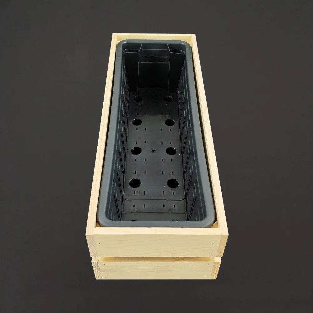 AMADEA Drevený obal s hrantíkom prírodný, 51,1x19,6x15cm, český výrobok