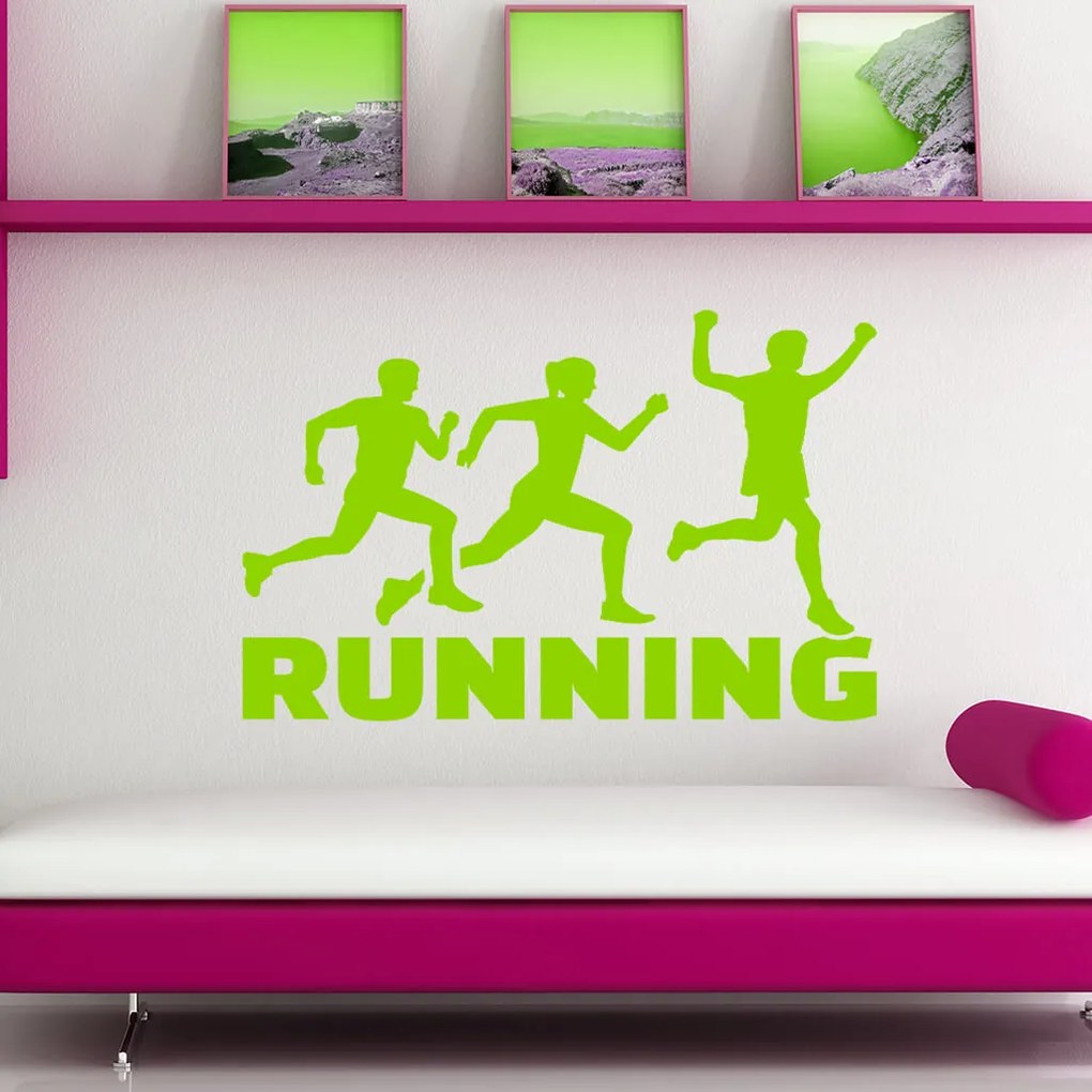 Veselá Stena Samolepka Running Farba: šedá, Veľkosť: 100 x 77 cm