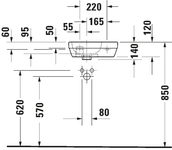 Duravit 7494000412 - Závesné umývadlo D-CODE 40x22 cm keramika/lesklá biela