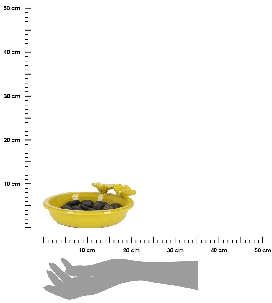 Napájadlo pre včely a motýle Nature, 9x27 cm, keramika, žltá