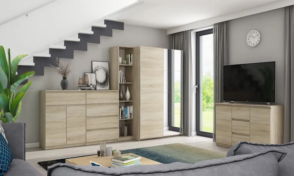 Šatníková skriňa Carlos 125/43 2D, dub sonoma, 125 cm