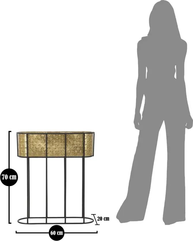 Stojan na květiny Oval zlato-černý
