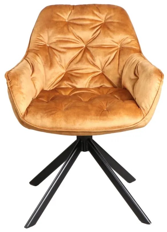 furniture-nabytek.cz - Sada 2 masivních židlí Carlton Curry, látka / kov, lakované, barva kari / černá