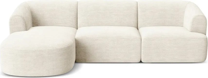 Béžová menčestrová rohová pohovka (ľavý roh/s leňoškou) Campi – Cosmopolitan Design