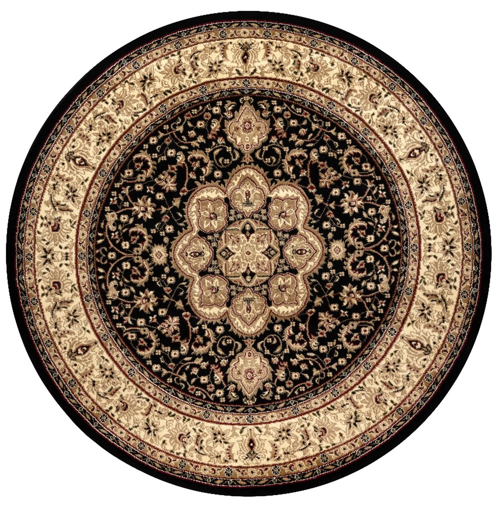 Okrúhly koberec ROYAL ADR model 521 čierny