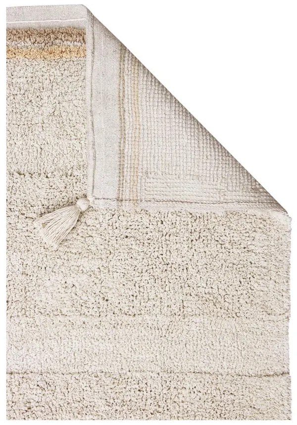 Krémový prateľný ručne tkaný bavlnený koberec 120x160 cm Bloom Natural – Lorena Canals