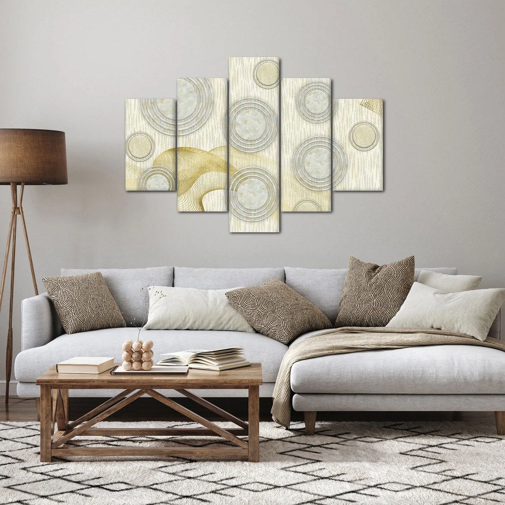 Obraz - Abstrakcia, mramorové kruhy (150x105 cm)