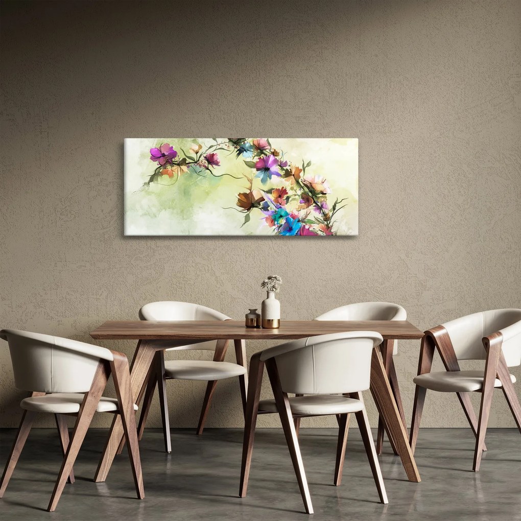 Obraz - Maľba kvetu (120x50 cm)