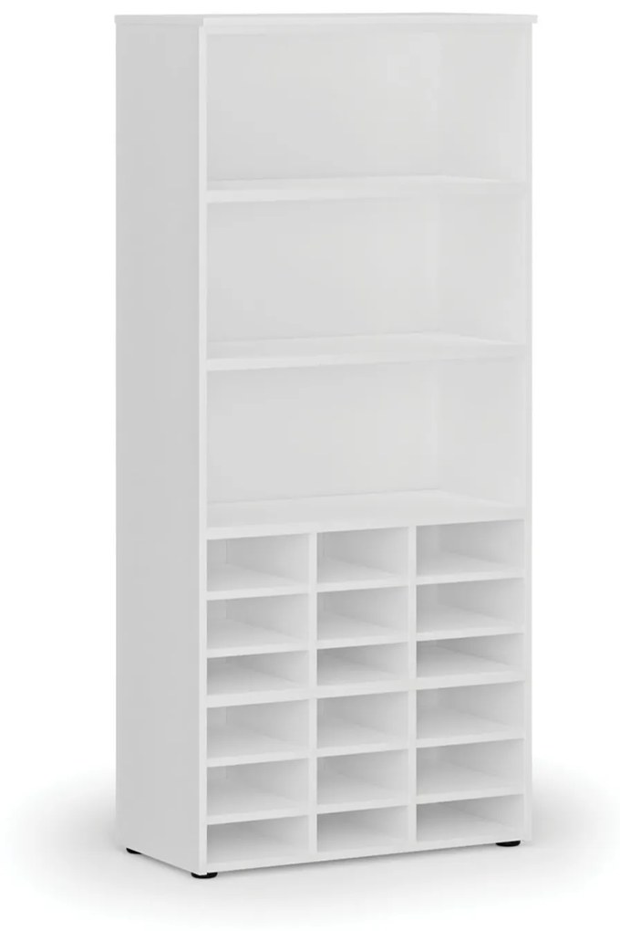 Triediaci regál PRIMO WHITE, 1781 x 800 x 420 mm, 18 priehradok, biely