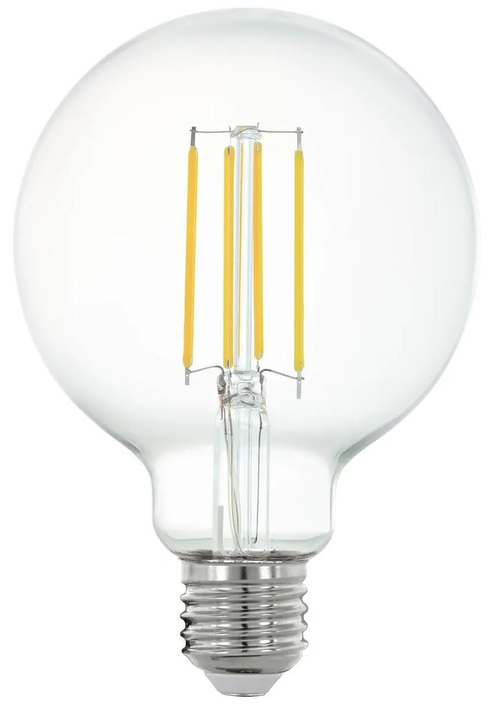 EGLO LED stmievateľná filamentová retro žiarovka, E27, G95, 6W, teplá biela