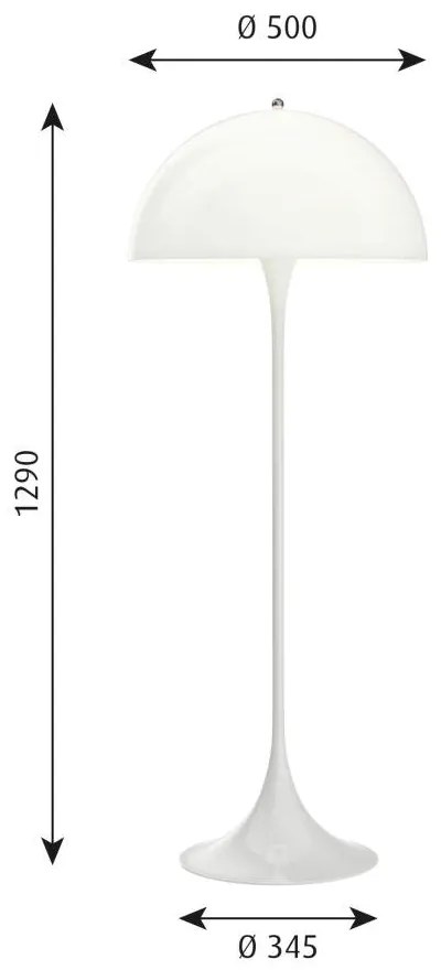 Louis Poulsen Stojacia lampa Panthella, white opal acryl 5744167068